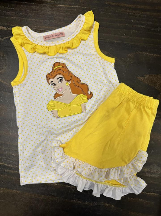 Belle Applique Girl Short Set