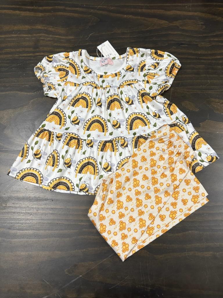 Rainbows & Bees Girl Pant Set