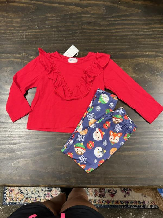 Christmas Character Ornaments Girl Pant Set