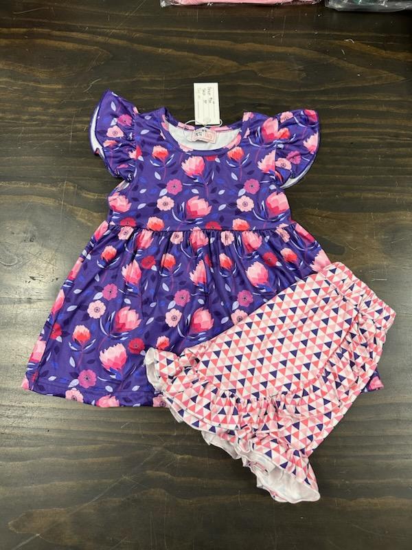 Geo Floral Shorts Set