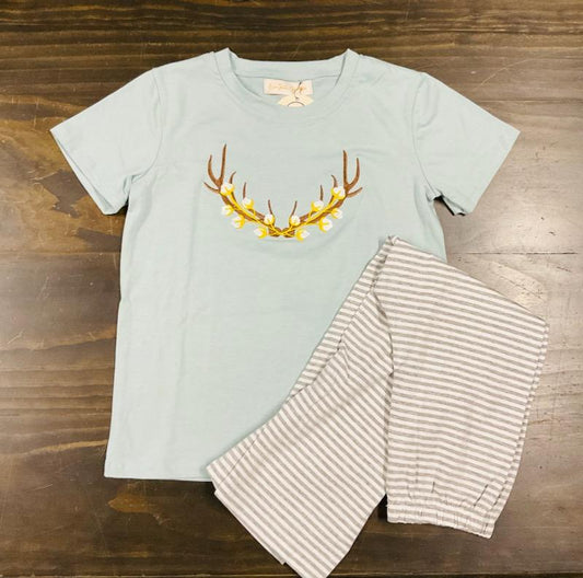 Cotton Antler Boy Pant Set