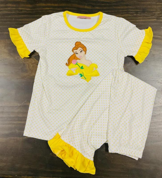 Belle Applique Girl Pajama Set