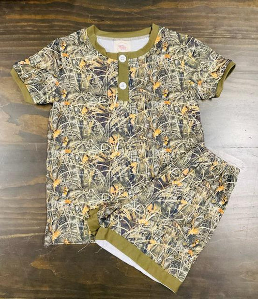 Camo Boy Pajama Short Set
