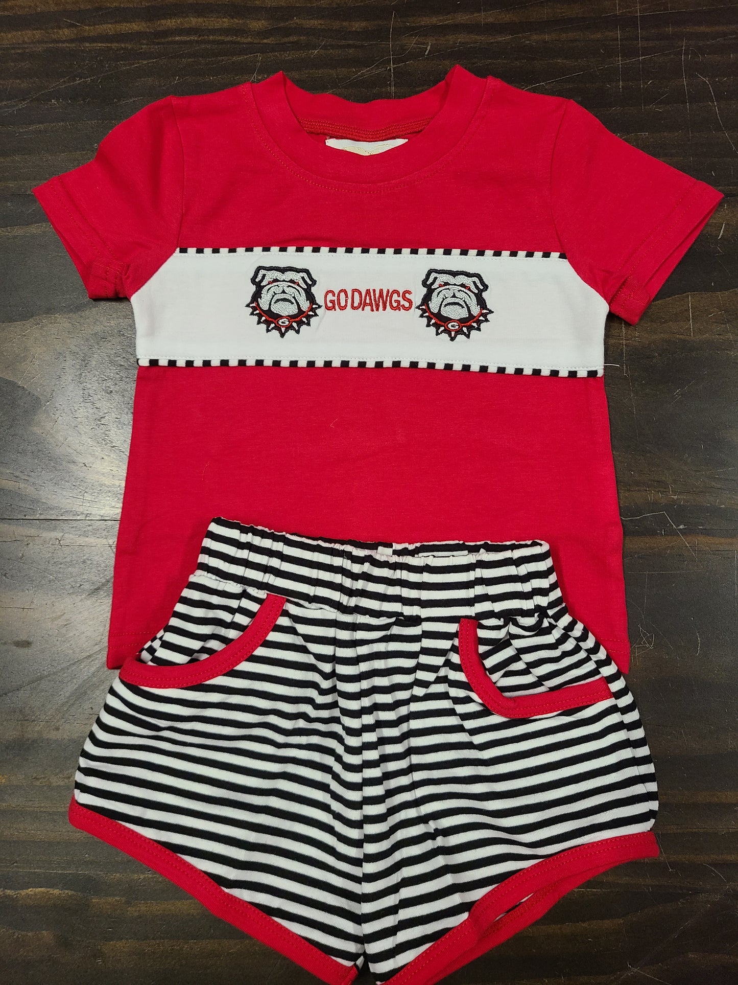 Summer Collegiate UGA Boy Short Set