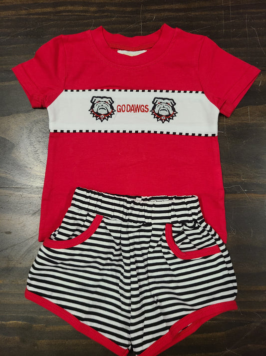 Summer Collegiate UGA Boy Short Set