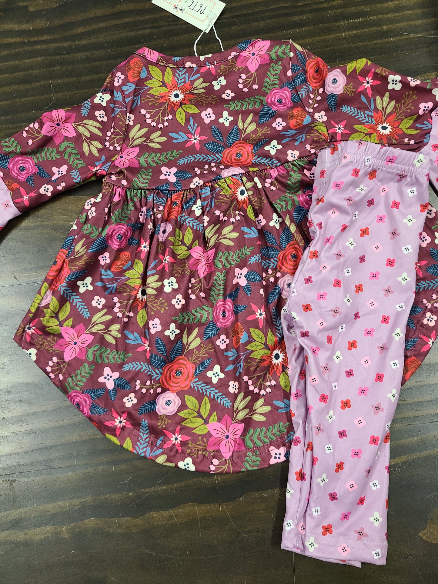 Fall Floral Hi-Lo Purple Pant set