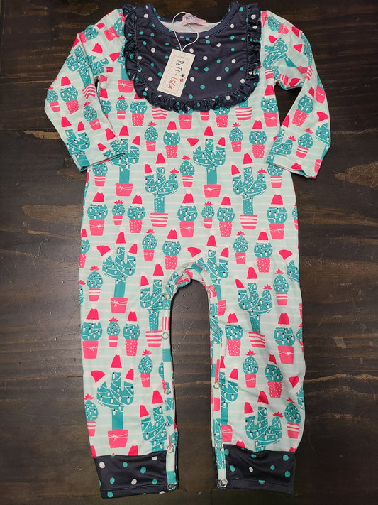Christmas Cactus Girl Romper
