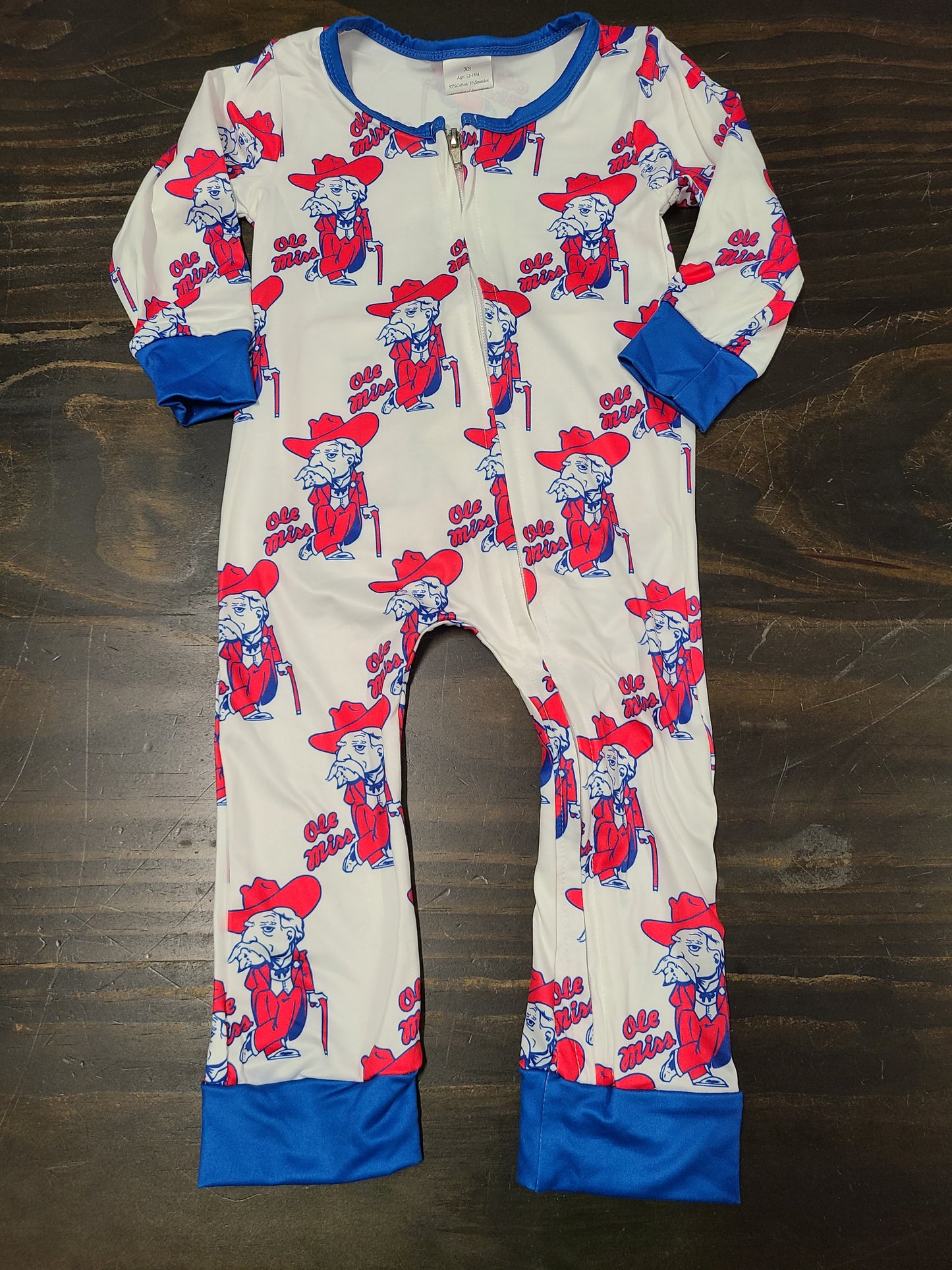Ole Miss pajama - boy zippy