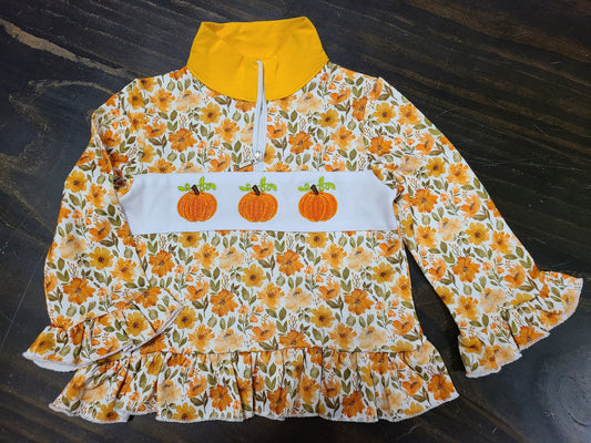 Fall Floral Pumpkin Pullovers