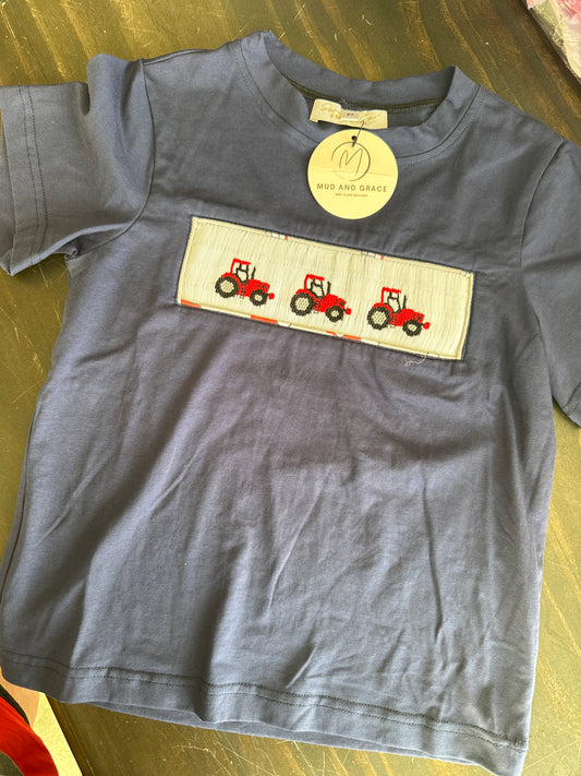 Smocked Tractor Boy T-shirt