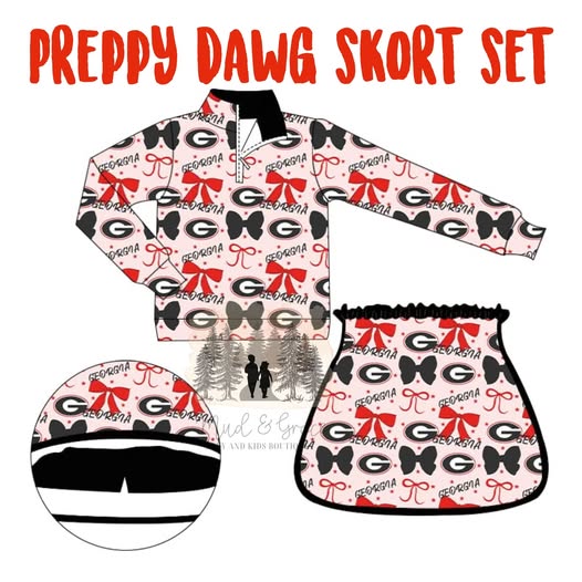 Preppy Dawg Skort Set