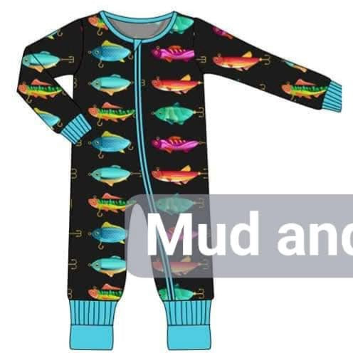 Fishing Lure Bamboo zippy pajama