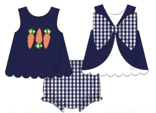 Carrot Trio Girl Bloomer set