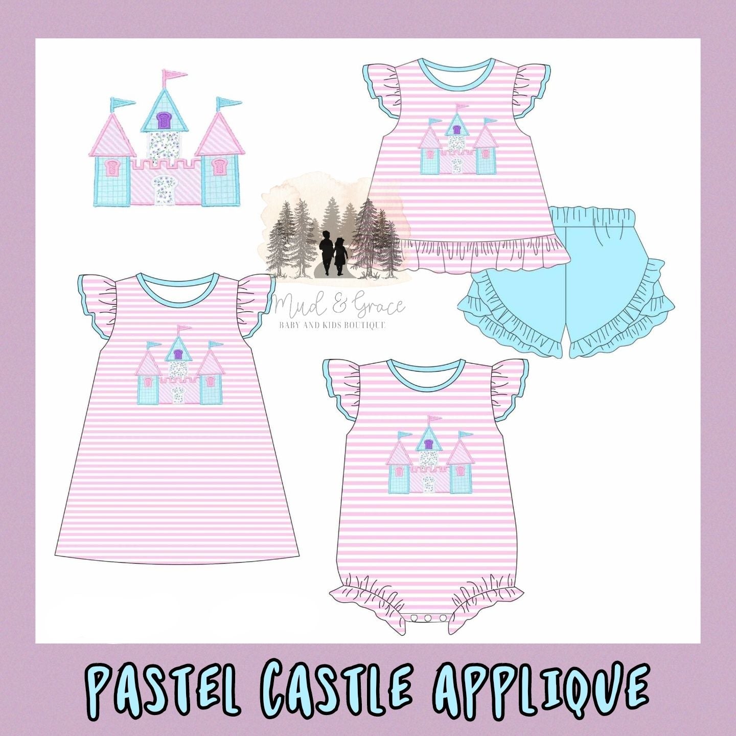 Pastel Castle Applique