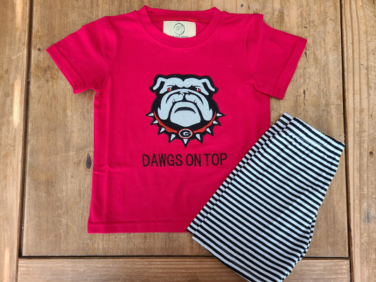 Dawgs on Top Applique Boy Set