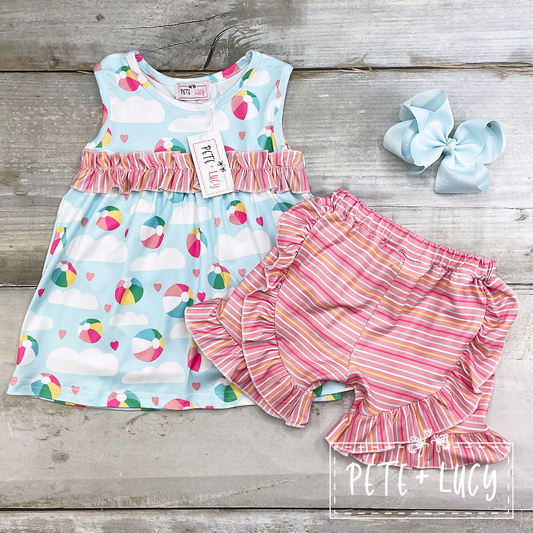 Beach Ball Beauty Shorts Set 6t