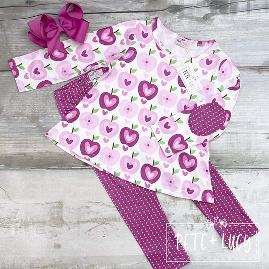 Apple Hearts pant set 2t