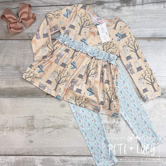 Boho Woodland pant set 2t