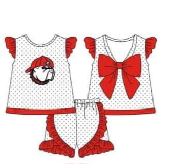 UGA back cap Bulldog Applique Girl set