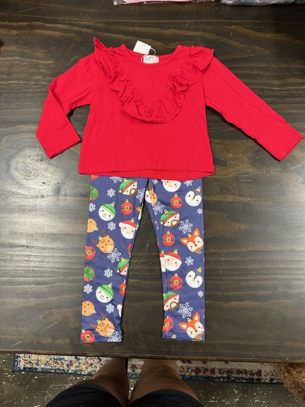 Christmas Character Ornaments Girl Pant Set
